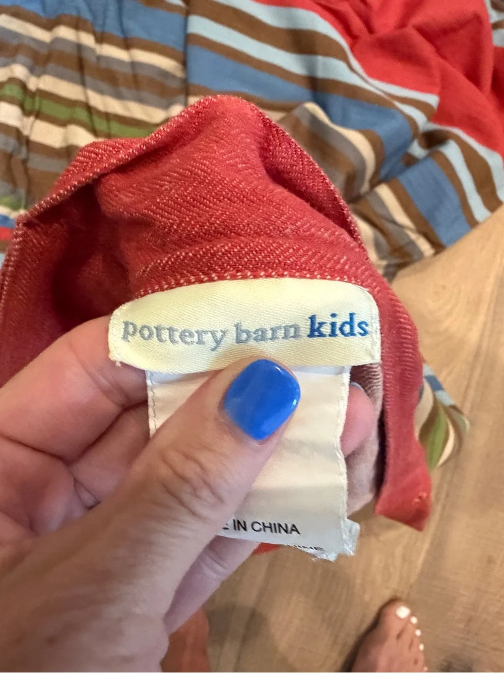Pottery Barn Kids Twin Striped Cotton Duvet Cover